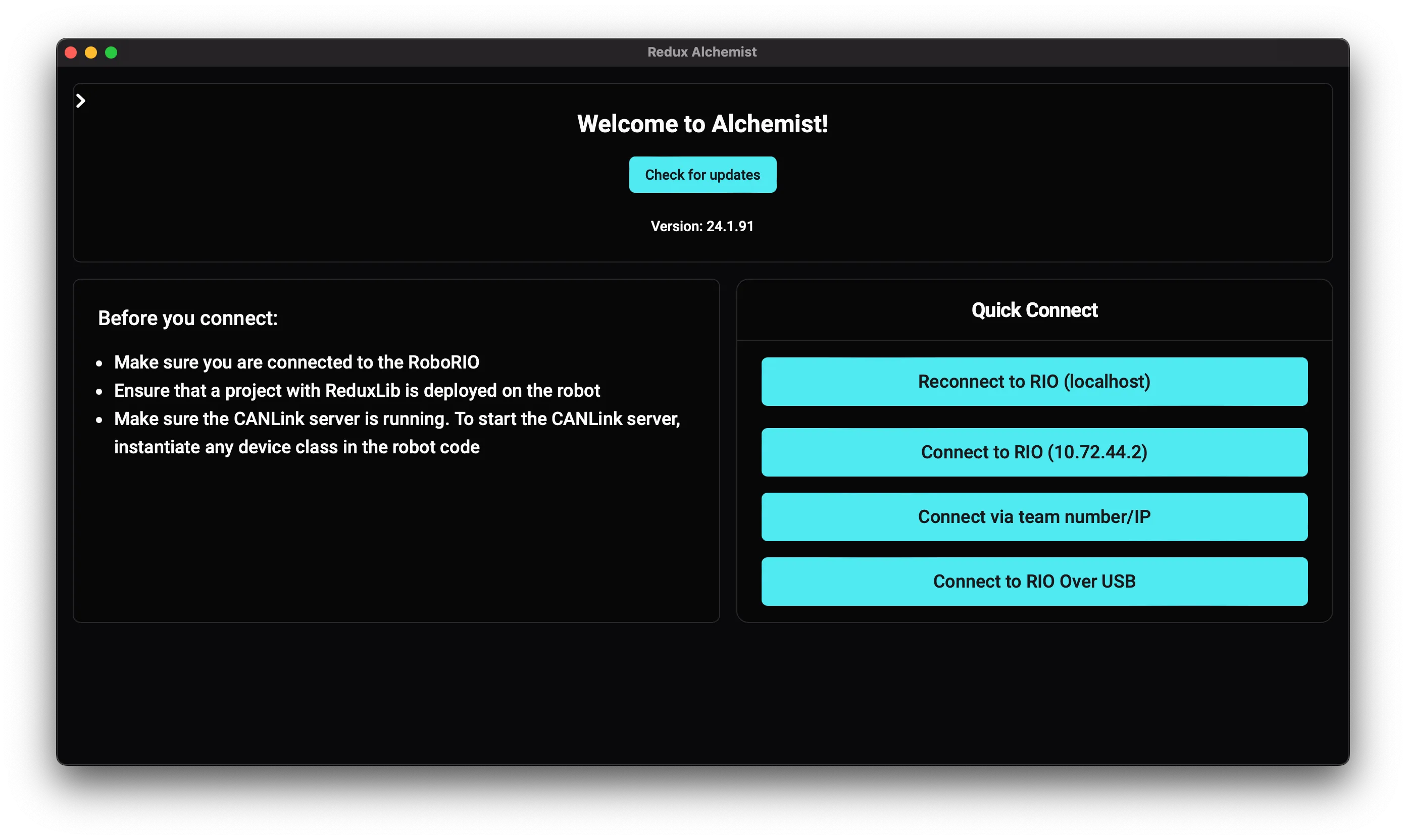 Welcome Screen