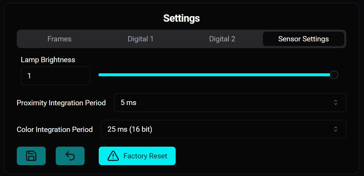 Sensor Settings